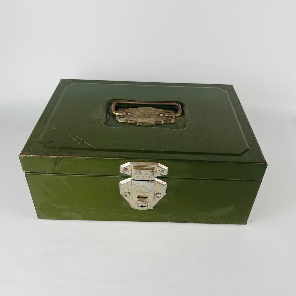 Utieco Vintage Green Security Box with Key; Made in USA